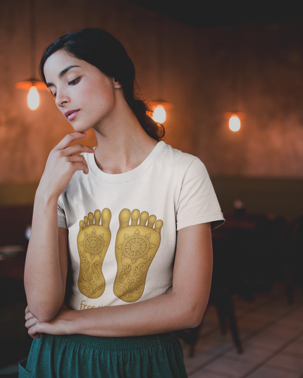 Buddhas Fußabdruck Damen T-Shirt