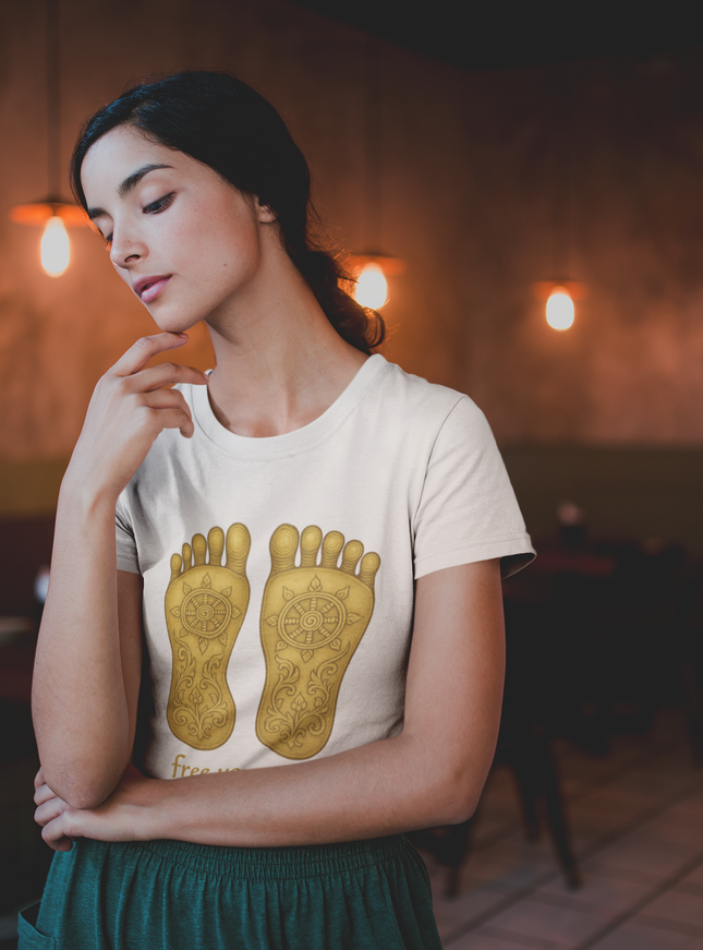 Buddhas Fußabdruck Damen T-Shirt
