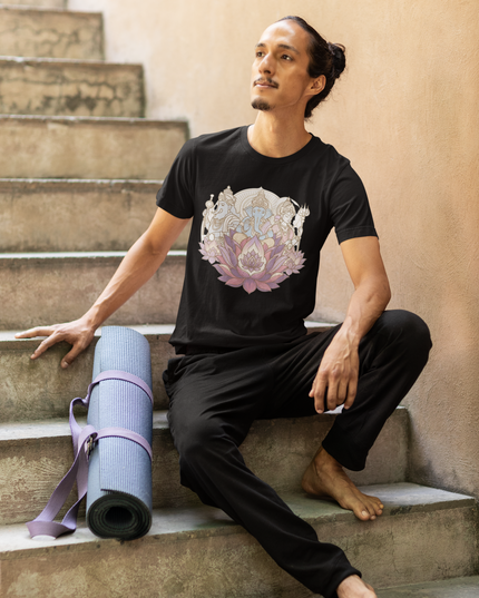 Drei Götter der Lotus Herren T-Shirt – Göttliches Lotus Design & Spiritualität
