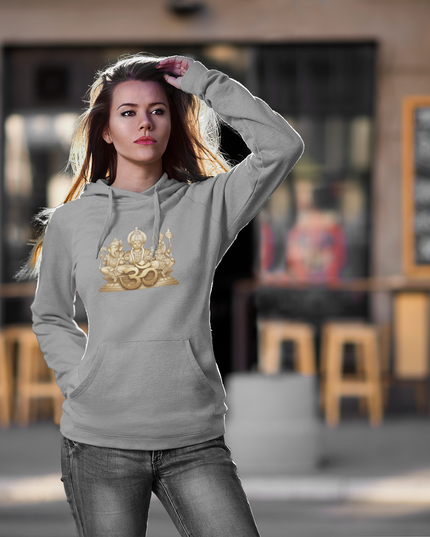 Drei Götter des Om Damen Hoodie – Spirituelles Design & Komfort