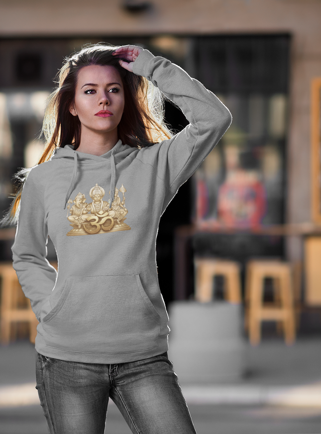 Drei Götter des Om Damen Hoodie – Spirituelles Design & Komfort