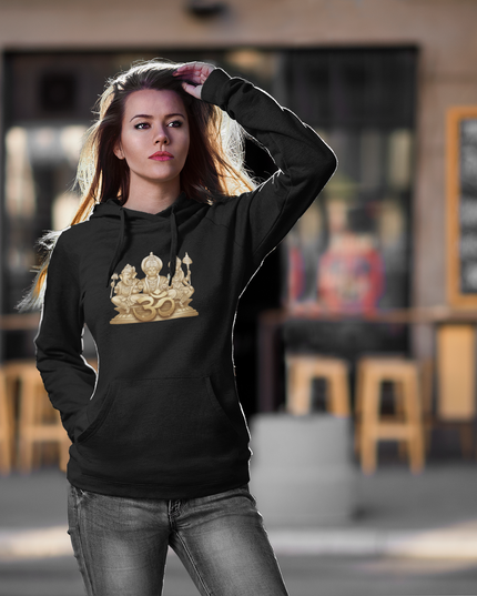 Drei Götter des Om Damen Hoodie – Spirituelles Design & Komfort