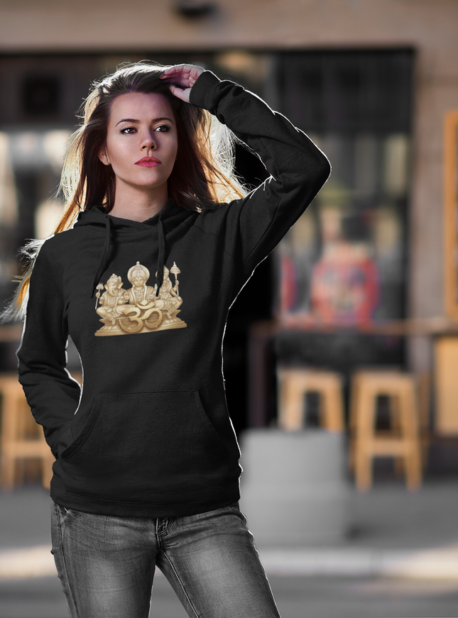 Drei Götter des Om Damen Hoodie – Spirituelles Design & Komfort