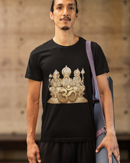 Drei Götter des Om Herren T-Shirt – Spirituelles Design & Komfort