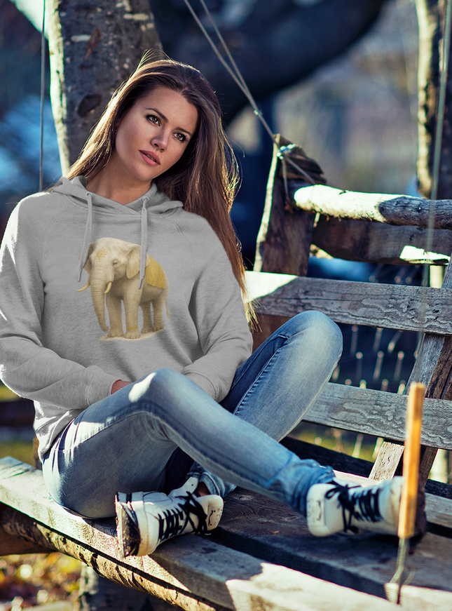 Grauer Elefant Damen Hoodie