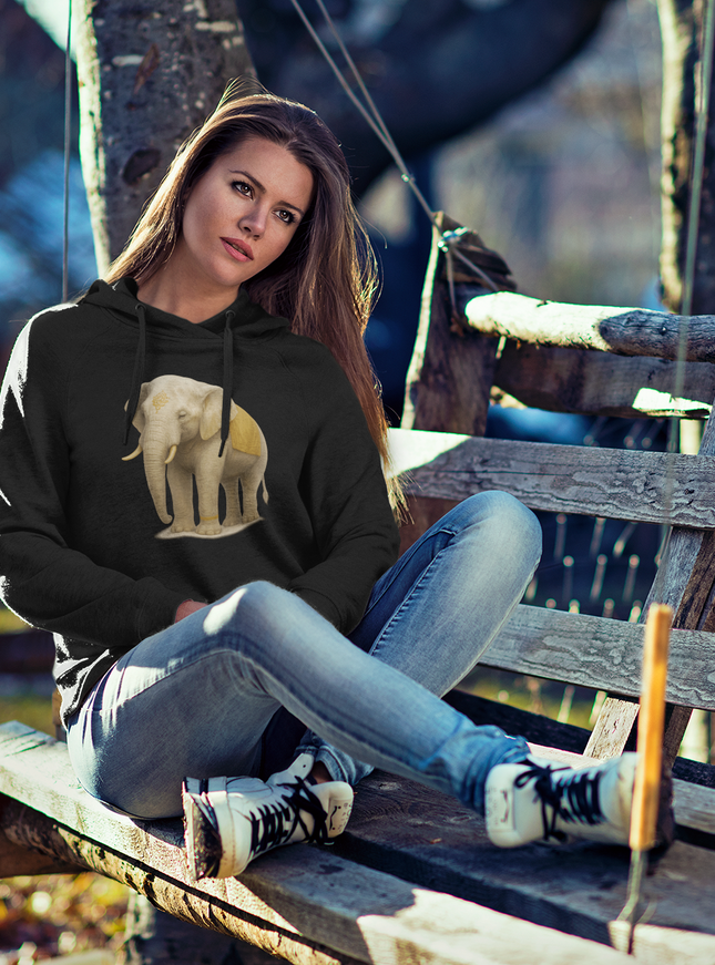 Grauer Elefant Damen Hoodie