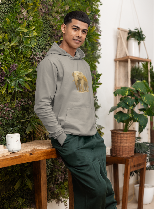 Grauer Elefant Herren Hoodie