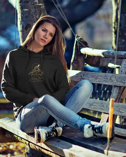 Krishna Damen Hoodie – Spirituelles Design & Komfort