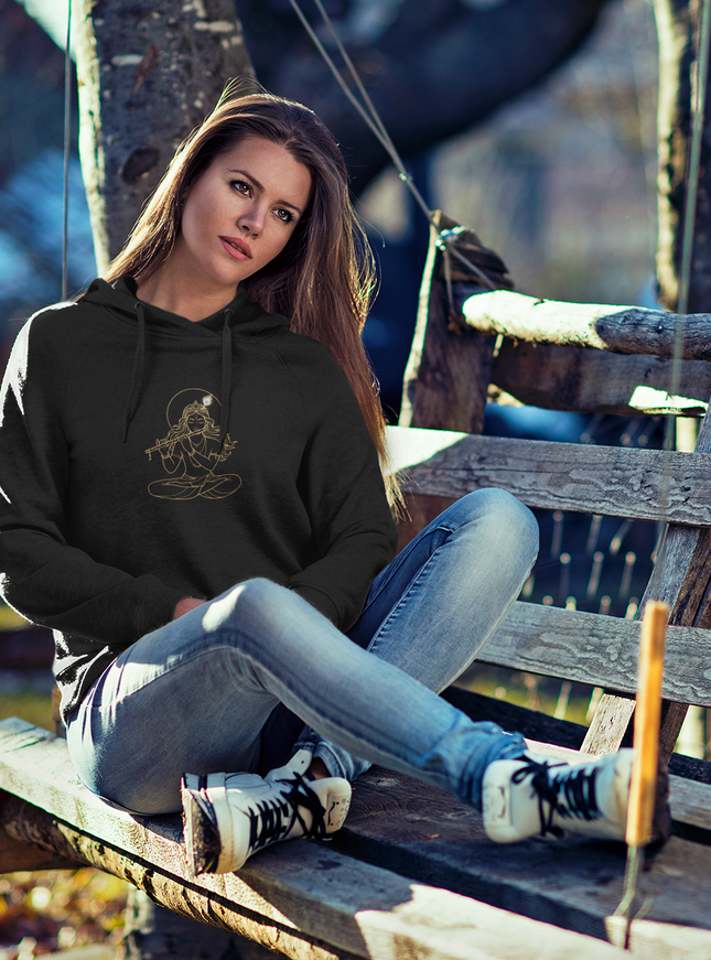 Krishna Damen Hoodie – Spirituelles Design & Komfort