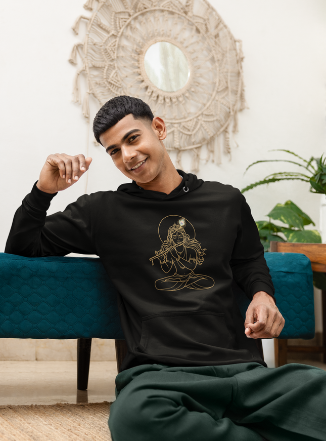 Krishna Herren Hoodie – Spirituelles Design & Komfort