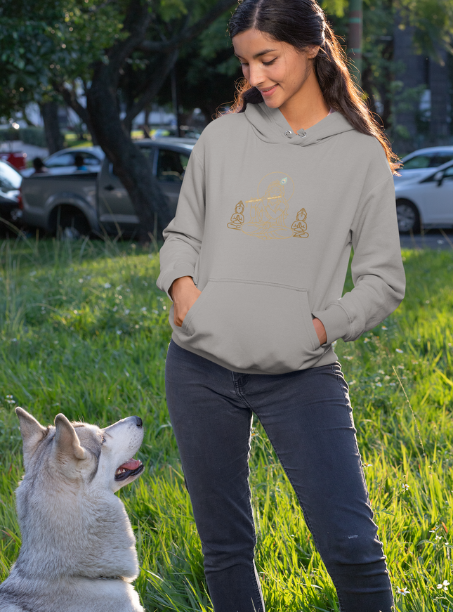 Krishna mit Guard Damen Hoodie – Mystisches Design & Spirituelle Tiefe