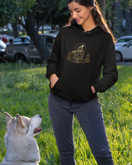 Krishna mit Guard Damen Hoodie – Mystisches Design & Spirituelle Tiefe