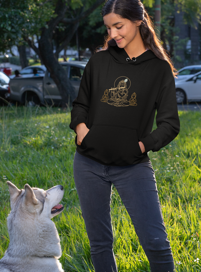 Krishna mit Guard Damen Hoodie – Mystisches Design & Spirituelle Tiefe