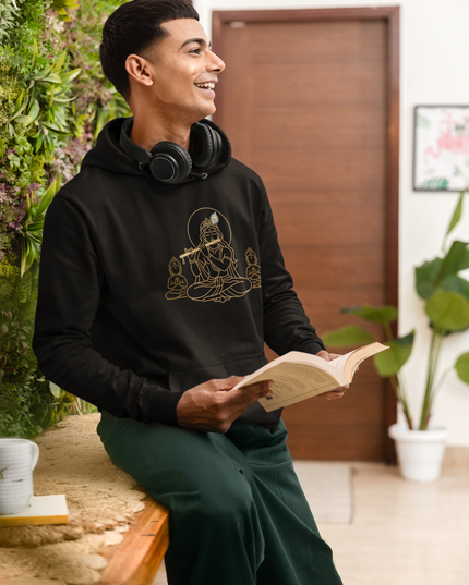 Krishna mit Guard Herren Hoodie – Mystisches Design & Spirituelle Tiefe