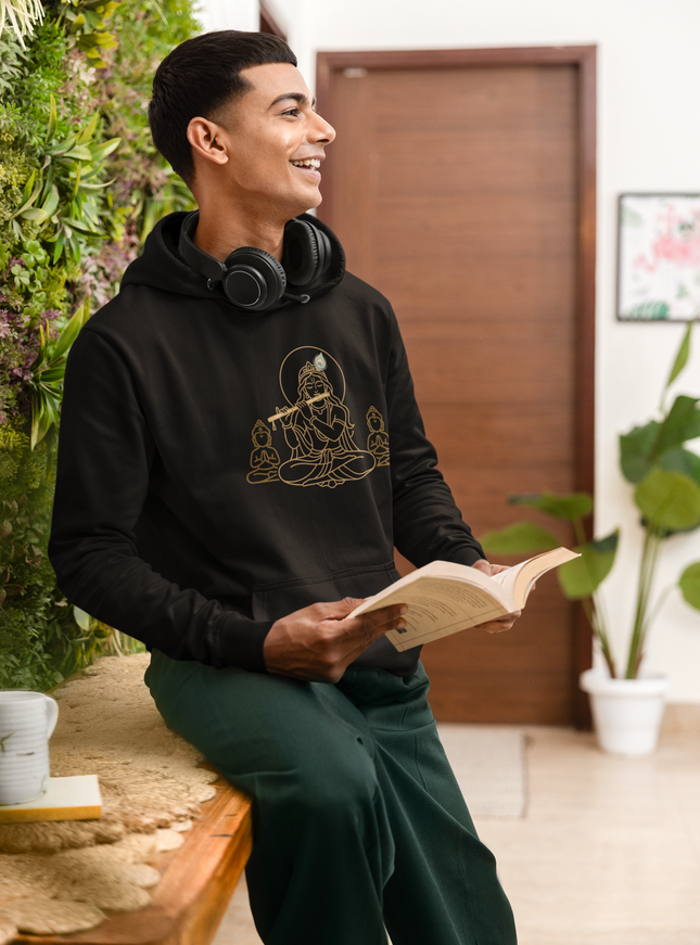 Krishna mit Guard Herren Hoodie – Mystisches Design & Spirituelle Tiefe