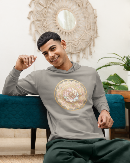 Lotus Mandala Herren Hoodie – Spirituelles Design & Achtsamkeit