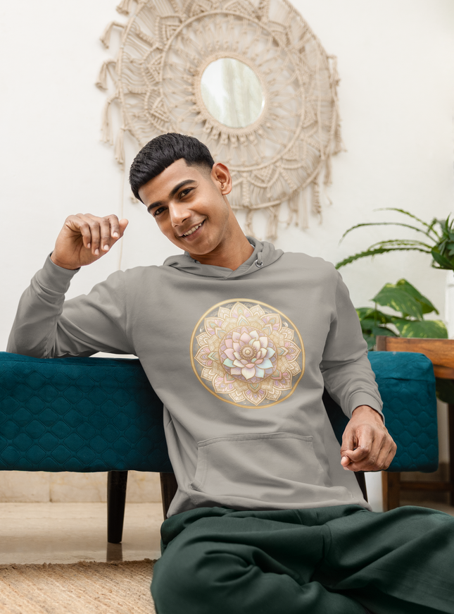 Lotus Mandala Herren Hoodie – Spirituelles Design & Achtsamkeit