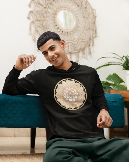 Lotus Mandala Herren Hoodie – Spirituelles Design & Achtsamkeit