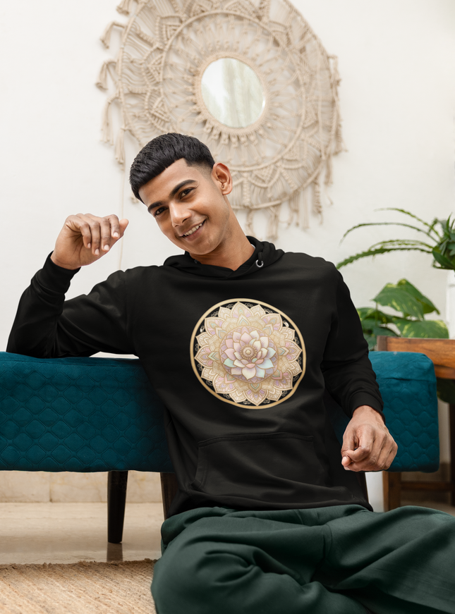 Lotus Mandala Herren Hoodie – Spirituelles Design & Achtsamkeit