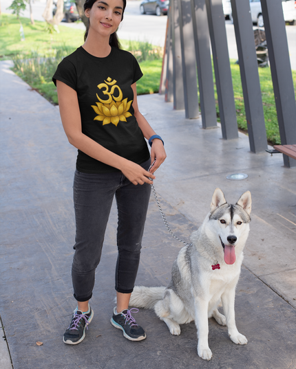 Om Lotus Damen T-Shirt