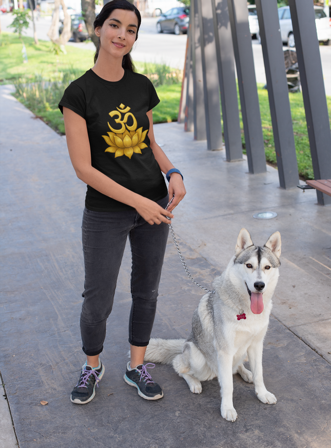 Om Lotus Damen T-Shirt