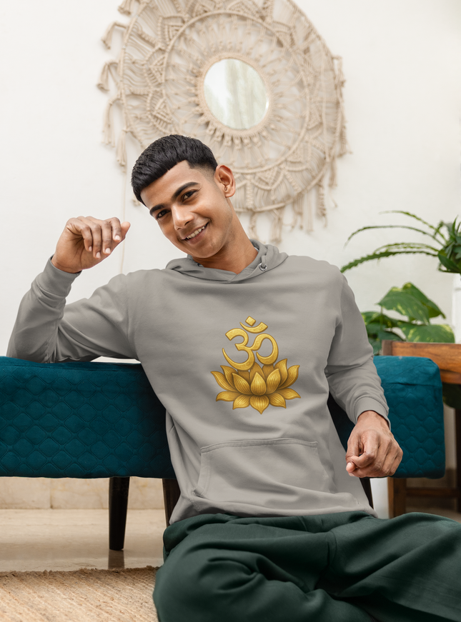 Om Lotus Herren Hoodie