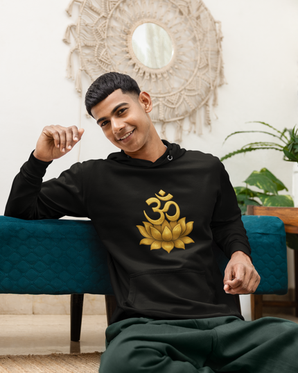 Om Lotus Herren Hoodie