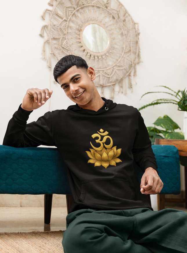 Om Lotus Herren Hoodie