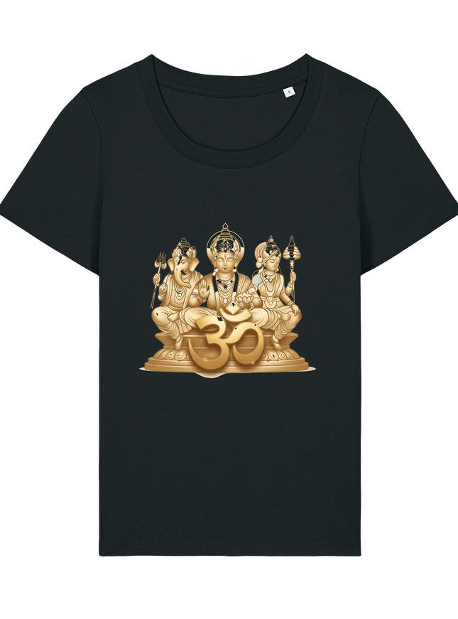 Black Printed T-shirt Front