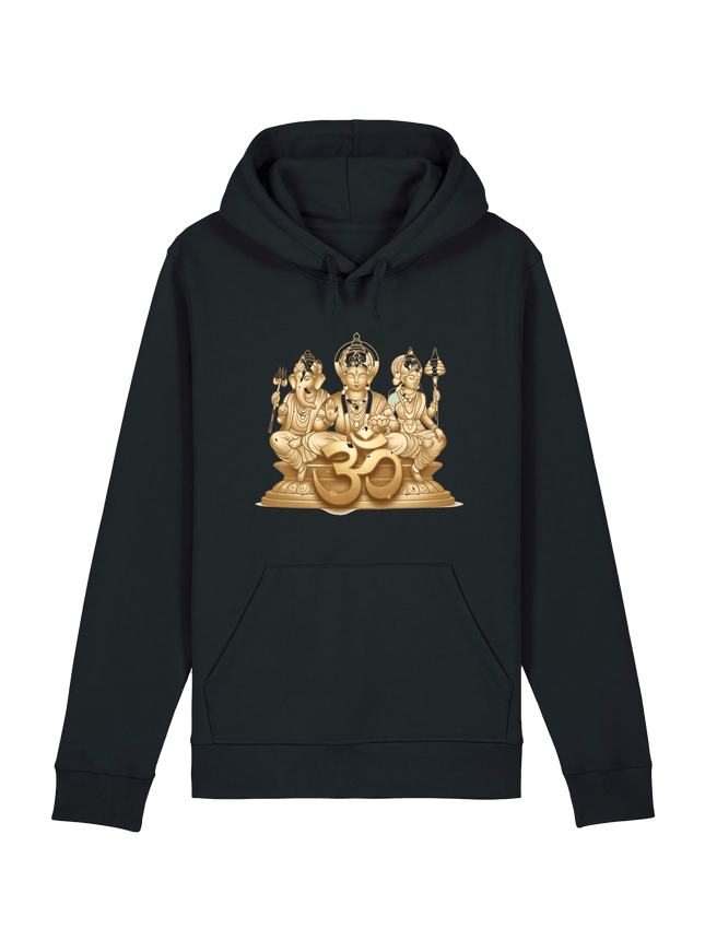 Black Printed Hoody Front
