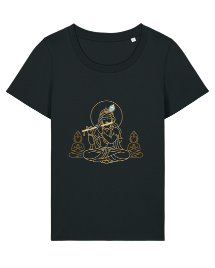 Black Printed T-shirt Front