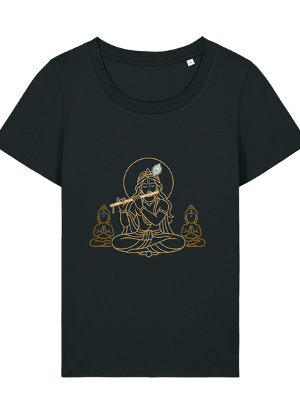 Black Printed T-shirt Front