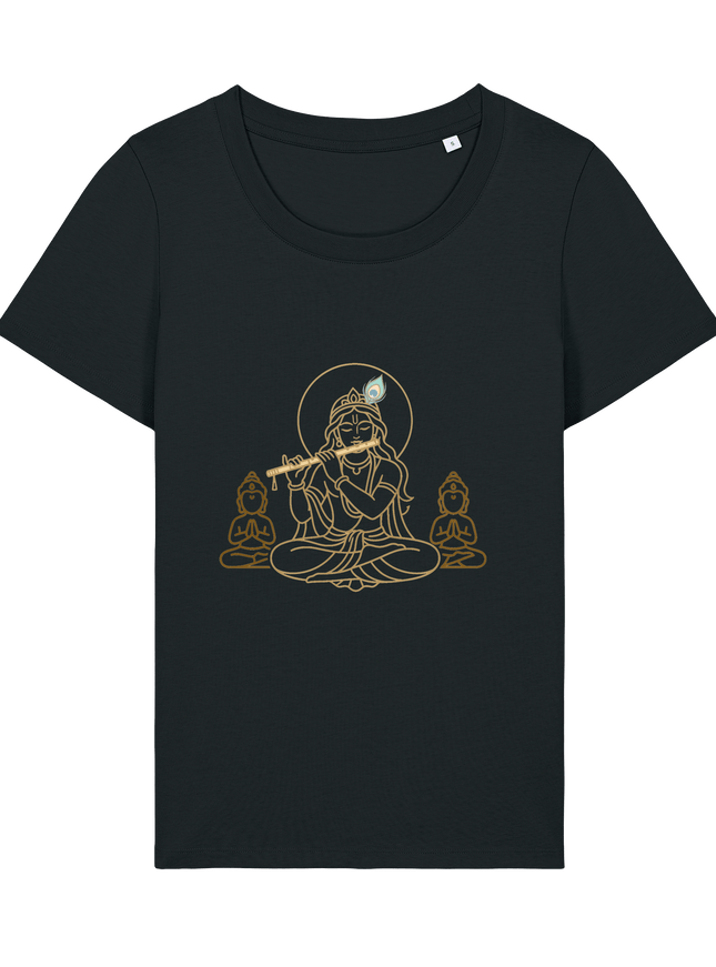 Black Printed T-shirt Front
