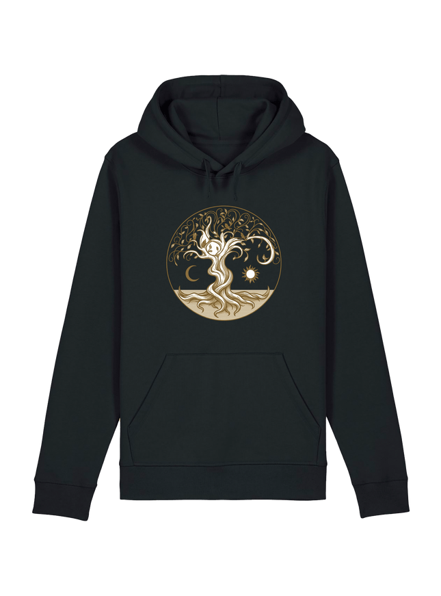 Black Printed Hoody Front