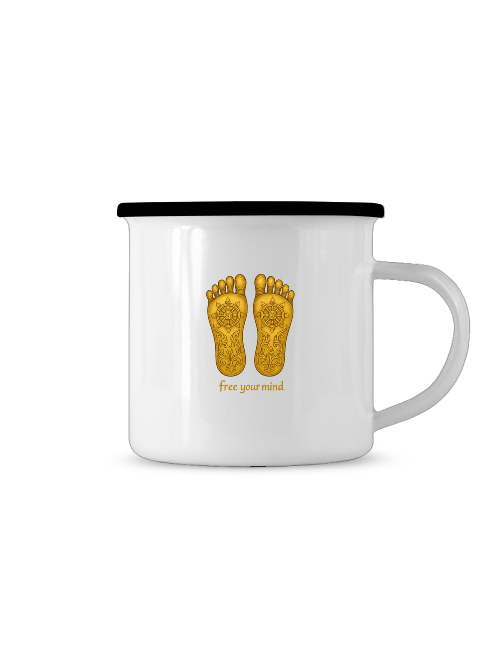 Buddhas Fußabdruck Tasse