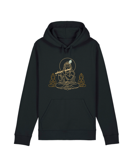 Black Printed Hoody Front