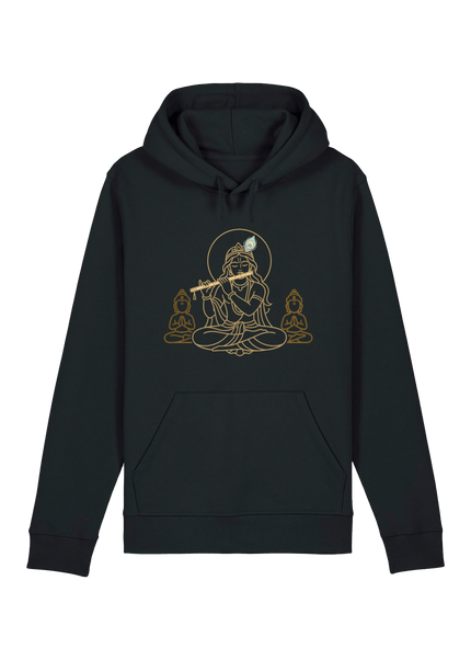 Black Printed Hoody Front