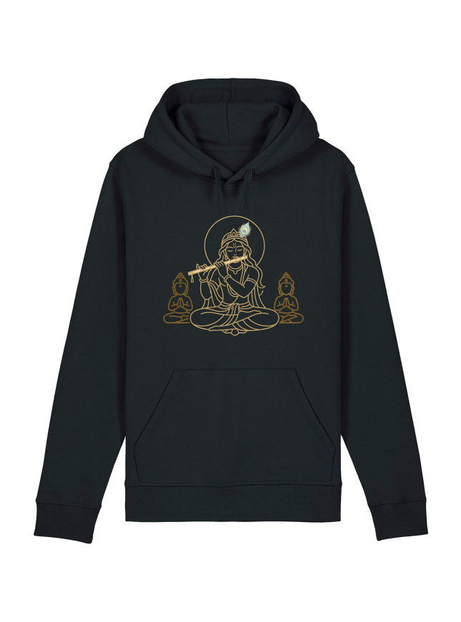 Black Printed Hoody Front