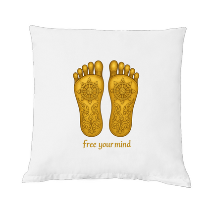 Buddhas Fußabdruck Kissen mit Füllung