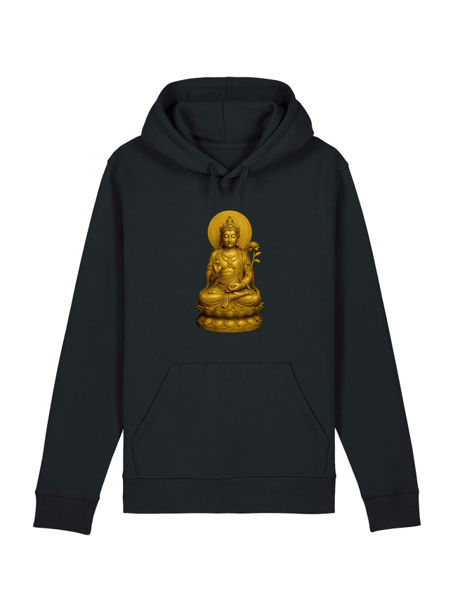 Black Printed Hoody Front