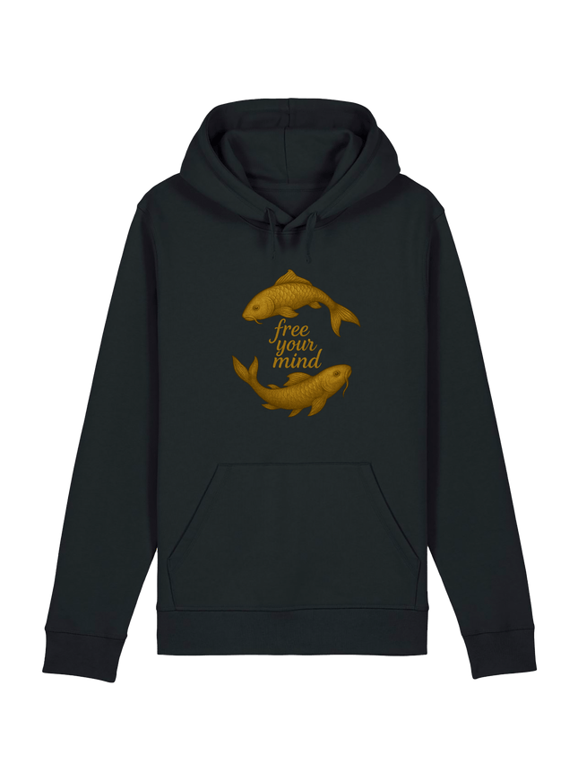 Black Printed Hoody Front