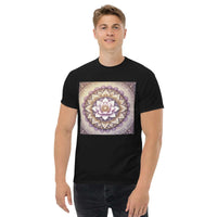 **Herren Lotus Mandala T-Shirt – Premiumqualität, Stilvolle Freizeitkleidung mit Einzigartigem Lotus Mandala-Design, Bequem und Entspannte Passform**