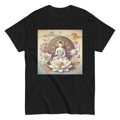 **Herren Shiva Lotus Blumen T-Shirt – Premiumqualität, Stilvolle Freizeitkleidung mit Einzigartigem Shiva Lotus-Design, Bequem und Entspannte Passform** SatoriSoul