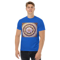 **Herren Lotus Mandala T-Shirt – Premiumqualität, Stilvolle Freizeitkleidung mit Einzigartigem Lotus Mandala-Design, Bequem und Entspannte Passform**