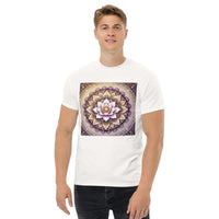 **Herren Lotus Mandala T-Shirt – Premiumqualität, Stilvolle Freizeitkleidung mit Einzigartigem Lotus Mandala-Design, Bequem und Entspannte Passform**