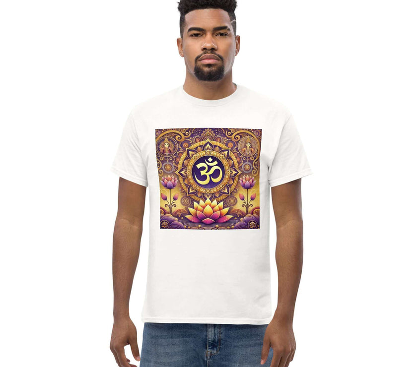 **Herren Om Lotus T-Shirt – Premiumqualität, Stilvolle Freizeitkleidung mit Einzigartigem Om Lotus-Design, Bequem und Entspannte Passform**