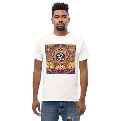 **Herren Om Lotus T-Shirt – Premiumqualität, Stilvolle Freizeitkleidung mit Einzigartigem Om Lotus-Design, Bequem und Entspannte Passform** SatoriSoul