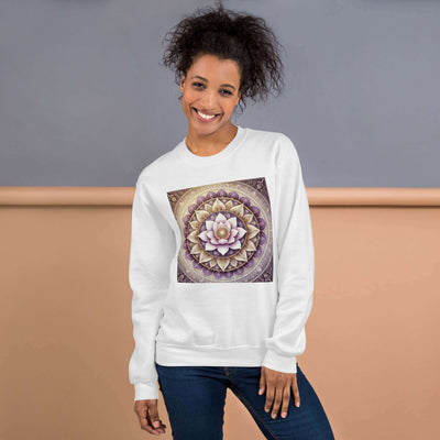**Damen Pullover Lotus Mandala Design – Spiritueller Komfort, Stilvolle Eleganz, Yoga-Bekleidung, Meditationsmode, Achtsame Mode** SatoriSoul