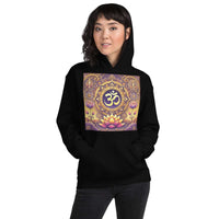 **Om Mandala Hoodie – Spiritueller Hoodie, Lila-Gold-Design, Damen Hoodie, Mandala-Kunst, Yoga-Kleidung, Meditationskleidung, Innerer Frieden, Spirituelles Geschenk, Bequeme Mode**