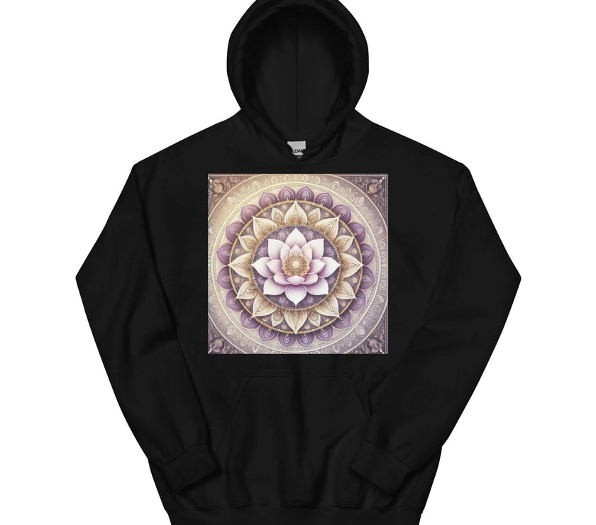 **Damen Lotus Mandala Hoodie – Stilvoll, Bequem & Spirituell, Yoga, Boho, Künstlerisch, Entspannte Passform, Meditation**